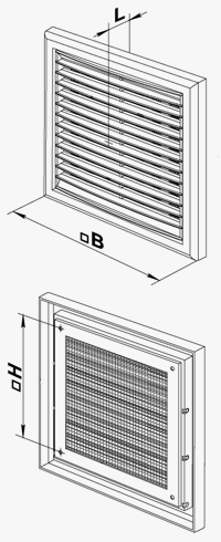 Решетка вентиляционная МВ 121 с